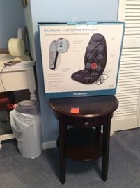 Round side table & massaging seat topper