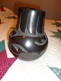 Santa Clara Phyllis Tafoya Navajo clay pot with original sales papers