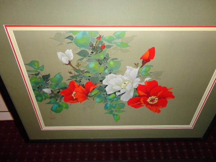 David Lee framed art flowers