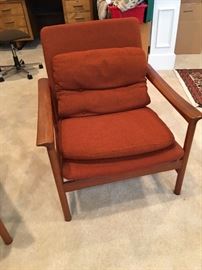 Danish lounge chairs~Mid Century Modern~with original wool cushions.