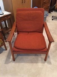 Danish lounge chairs~Mid Century Modern~with original wool cushions.