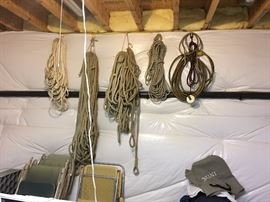 Nautical items such as anchors and rope.
