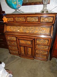 Oriental carved desk
