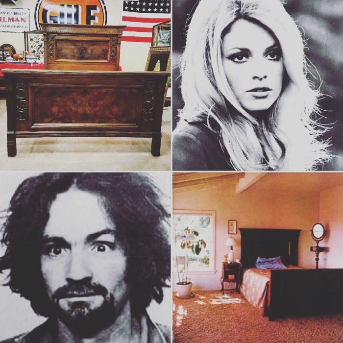 Bed from 10050 Cielo Dr. Los Angeles, CA, This bed was in the home during the time it was rented by Roman Polanski and Sharon Tate. Pictures of this bed can be seen in the book Helter Skelter. This lot will include the following: the actual walnut antique bed, a hand written and signed bill of sale from Rudolph Altobelli, a copy of a letter to Altobelli from Vincent Bugliosi thanking him for his testimony, and a copy of the book Helter Skelter (in which the bed is pictured and mentioned.)