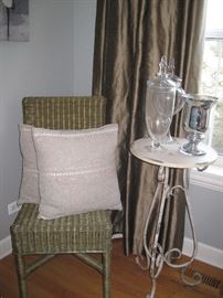Wicker Chair, side tables,