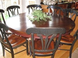 6 ft round kitchen table, 8 chairs