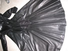 Alaia Full Length Leather Coat, size 4 ( picture of back swing )