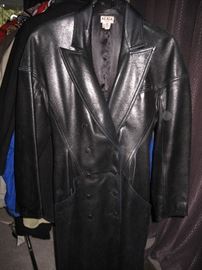 Alaia Full Length Leather Coat, size 4