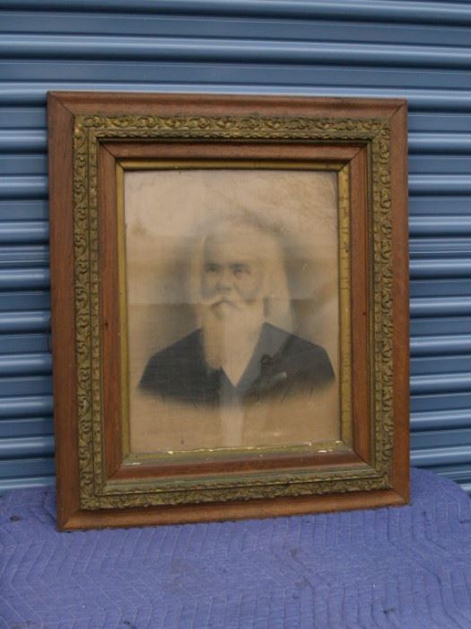 Antique Photo of man in frame( 28x31)