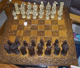 Beautiful chess set - figures are hand carved