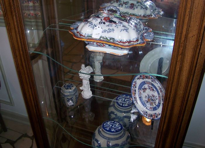 English tureen and oriental porcelains