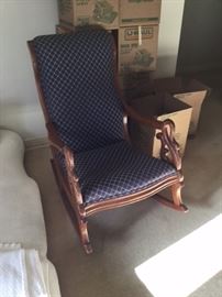 Carved swan rocker