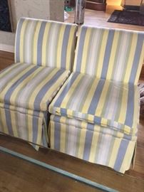 Slip covered chairs, chairs by Drexel