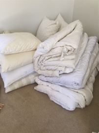 Down comforters and pillows