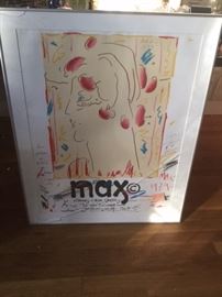 Peter Max framed and signed art