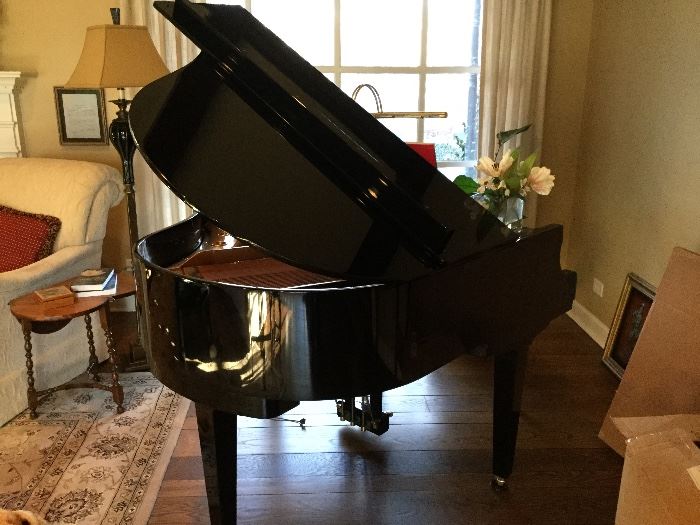 D. H. Baldwin ebony baby grand piano 