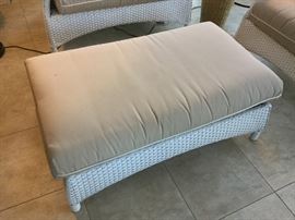 White wicker foot stool