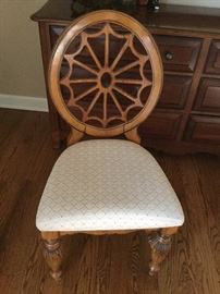Oval spider web upholstered chair