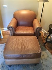 Leather Chair and ottoman 
