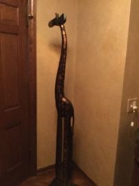 Tall wood giraffe 