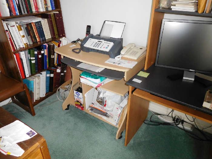 computer   desks  and  monitor  ,also  fax  machine  and  printer  only