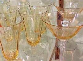 ELEGANT GLASS FROM DEPRESSION ERA FOSTORIA TOPAZ