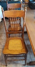 2 Chairs From Set of 4 Pressed Oak Dining Chairs - Circa 1900