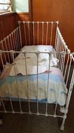 Circa 1900 Cast Iron Child's Baby Bed - Really Pretty.