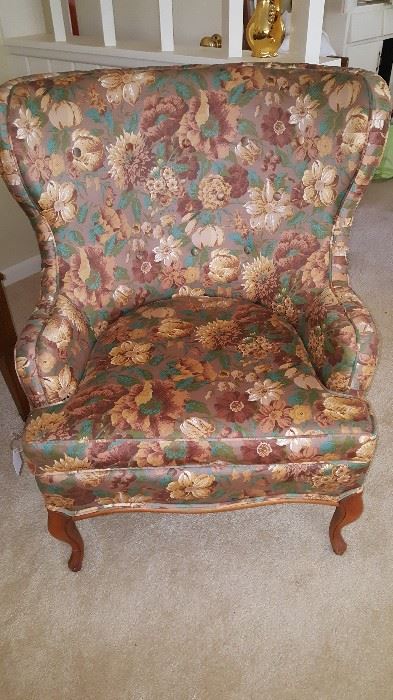 Beautifully Upholstered French Provincial Chair - Very Intricate Tucking on Arms!