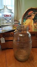 Lance Jar, 2 Coke Trays, Old Sunkist Orange Crate, Glass Jar