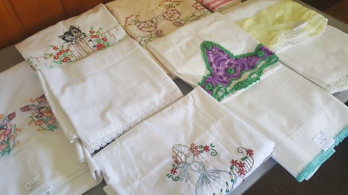 Beautiful Crocheted and Embroidered Pillowcases