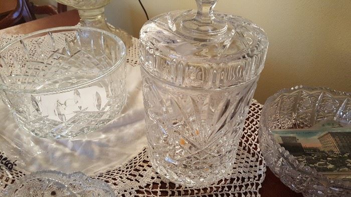 More Crystal Items - Waterford Bowl, Large Biscuit Barrel, Cut Glass Bowl