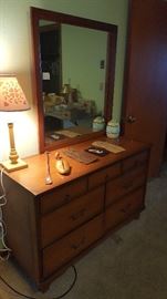 Dresser With Mirror - Matches Pair of Twin Beds and Nightstand - Very Nice Condition!