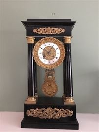 French Portico Clock with "D. B. & Cie", Paris on dial