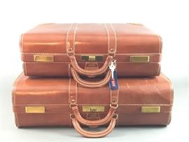 Leed's Tested Travelware Leather Suitcases 