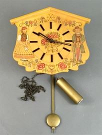 German Wood Cased Clock