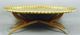 Moroccan Brass Spider Leg Oval Table 