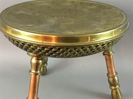 Turkish Brass Foot Warmer Stool