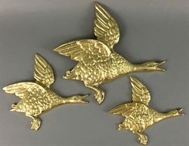 Mid Century Brass Ducks