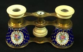 Antique French Enameled Opera Glasses 