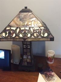 Tiffany style slag lamp with jewels 