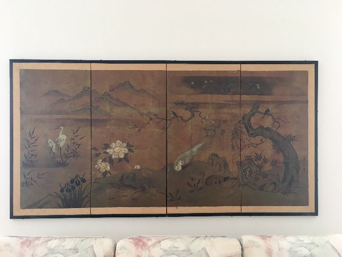 Antique Chinese Folding Screen