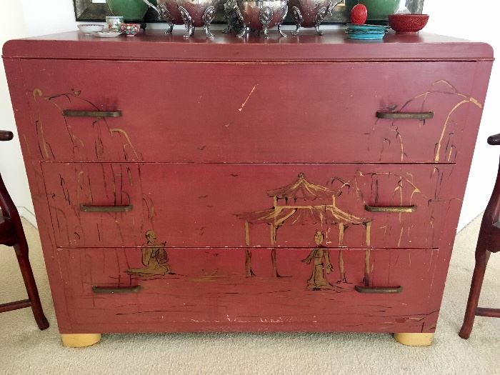 Hand Painted Vintage Chinese Chest