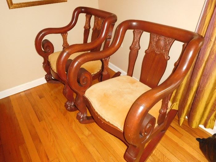 Pair of Empire rocking chairs