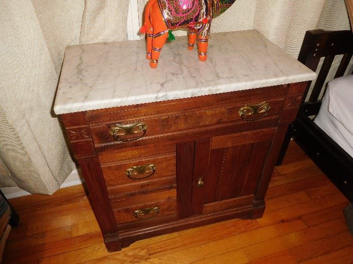 Petite marble top washstand