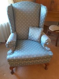 Wing Chair Shell Blue Pattern, 47X27X32 - there are 2 of these Wing Chairs.
