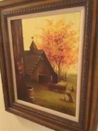 Barn Picture with Fall Colors, Beautiful Frame.