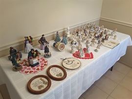 Collection of Royal Doulton and Beatrix Potter, Handmade Beatrx Potter Needlepoints.