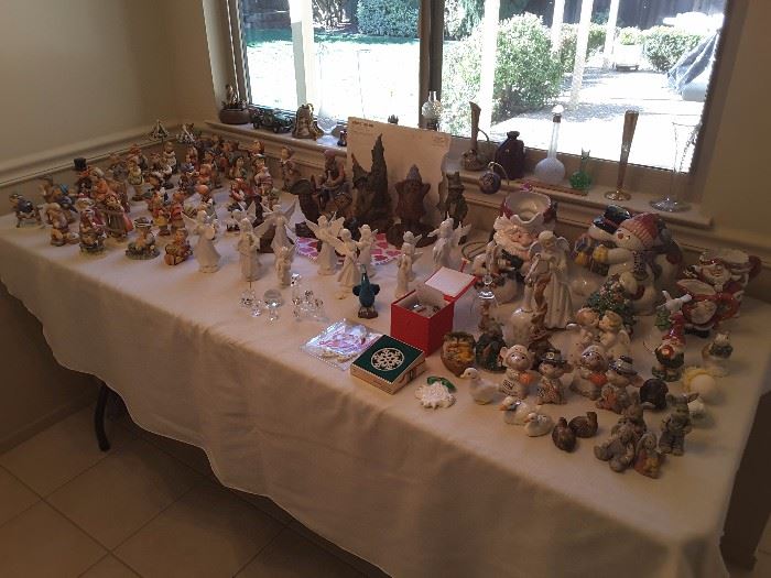 Hummel collection, Gnomes collection, Meissen Angel's, and Fitz Floyd and Variety Ceramics.