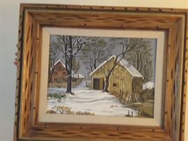Barn and House in the winter.